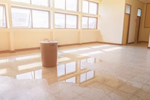 Office with a water leak that will need storm restoration services in Baton Rouge.